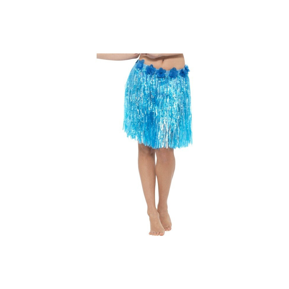 Smiffy's Women's Hawaiian Hula Skirt (blue) -  hawaiian skirt fancy dress grass ladies beach party blue