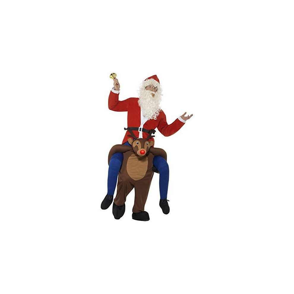 Smiffy's 49669 Piggyback Reindeer Rudolf Costume, Brown, One Size -  piggyback costume mens ladies ride mascot fancy dress christmas halloween