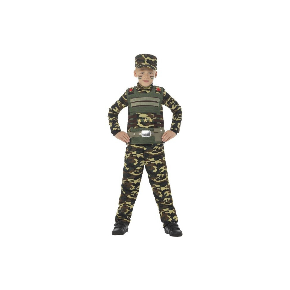 Smiffy's 48209L "Camouflage Military" Boy Costume (Large) - Military Costume Fancy Dress Boys Camouflage Army Childs Kids Book Week Outfit Soldier