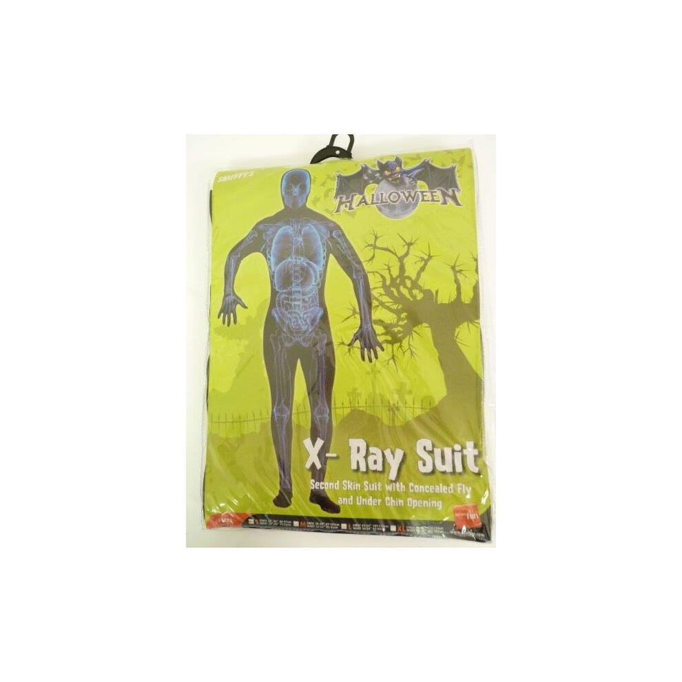 Small Adults X-ray Second Skin Costume -  costume second skin fancy dress xray mens halloween suit adult outfit skeleton new