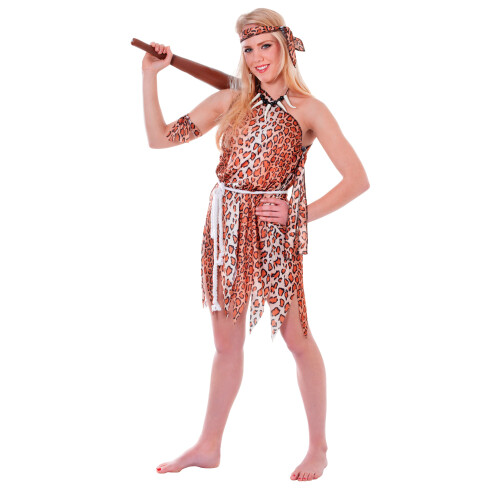 Cavewoman Dress And Headband Costume Costume Fancy Dress Cavewoman