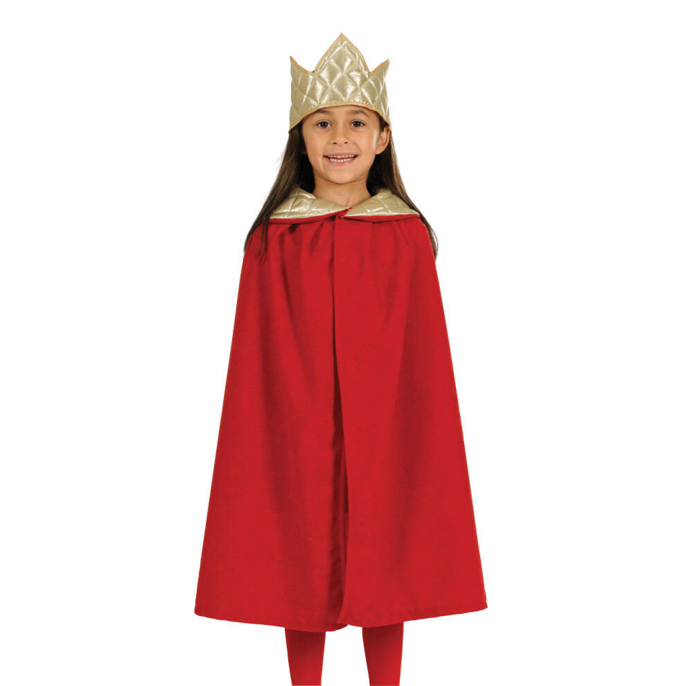 Red Childrens Nativity King Costume king red cloak one size kids