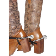 Smiffy's Spurs Straps - Silver With Black - cowboy spurs fancy dress western wild costume accessory boot silver mens smiffys