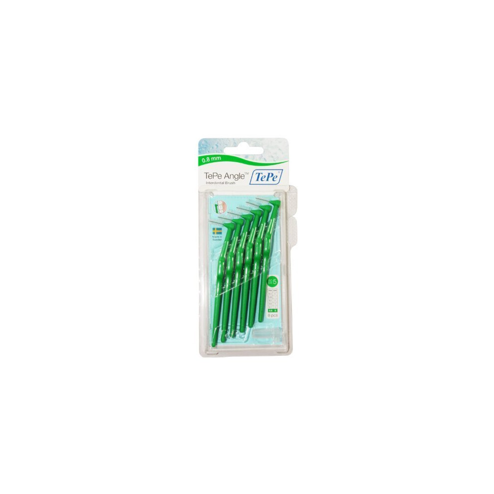 Tepe Angle Green Blister -  tepe angle interdental brush pack green brushes 6 08mm per