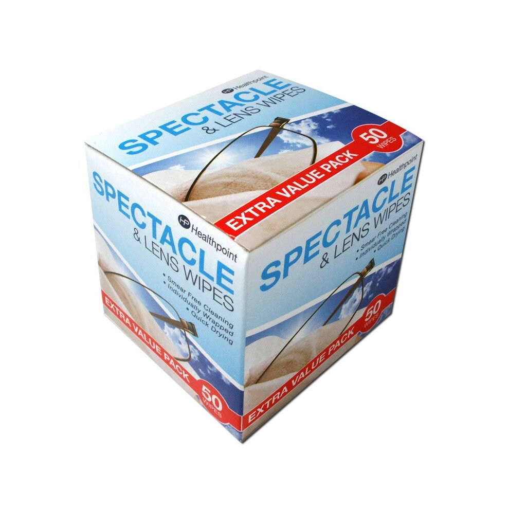 Healthpoint Spectacle And Lens Wipes -  wipes spectacle lens 50 glasses phone healthpoint sunglasses x cleaning