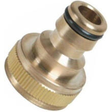 3/4in Threaded Brass Tap Adaptor - tap brass 34 hose fit threaded connector push garden inch bsp adapter ga126 pipe adaptor snap fitting