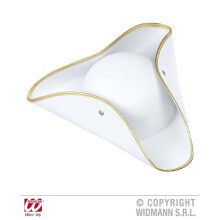 Adult's White Tricorn Felt Hat -  white pirate tricorn felt hats caps headwear fancy dress costumes acces guard dancer tricorne chapeau de bride