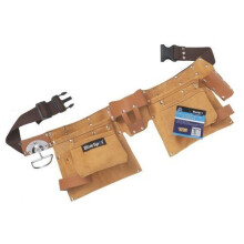 Blue Spot 16334 Professional Double Leather Tool Pouch - tool blue spot double leather magnetic driver 16334 pouch belt work nail bits