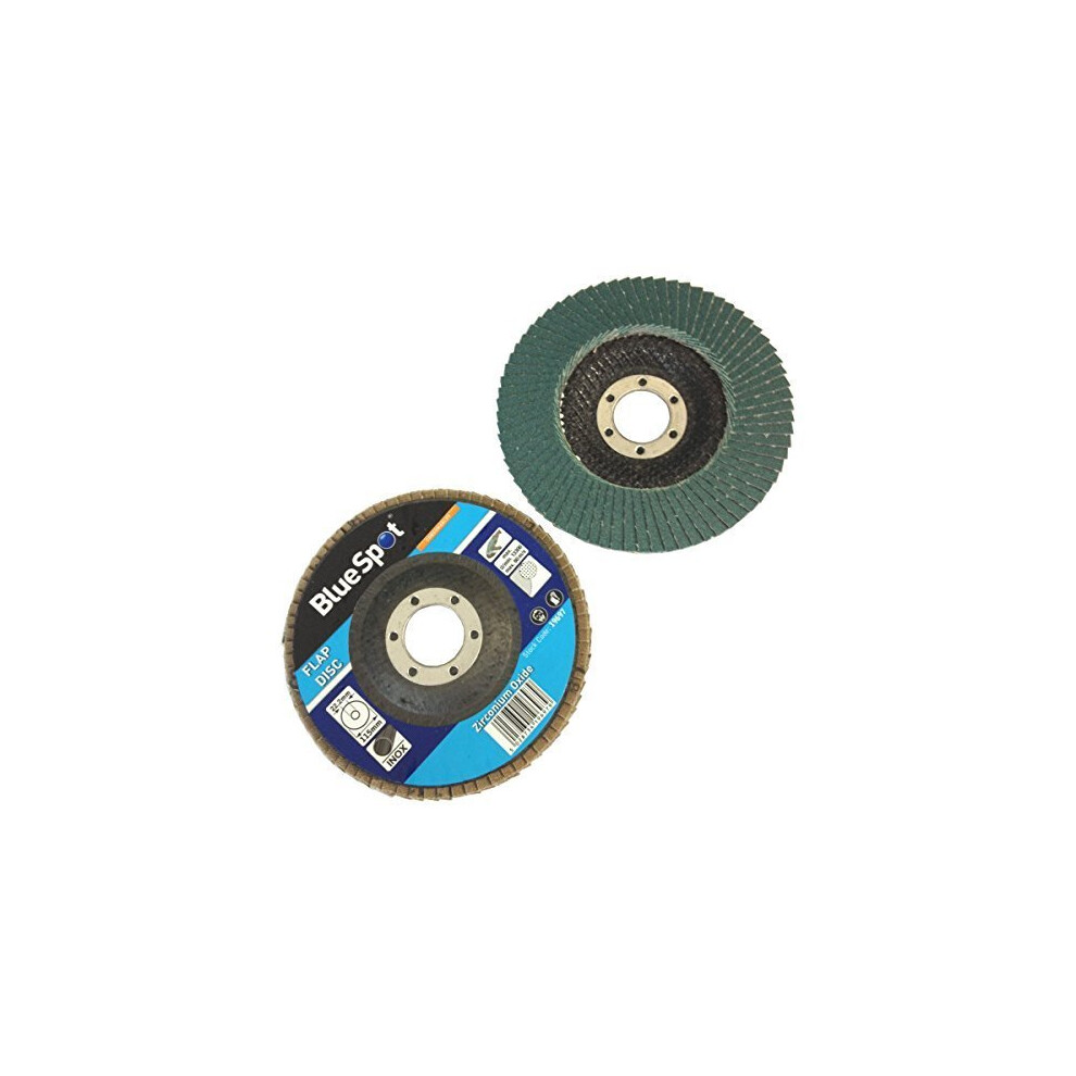 40 Grit Zirconium Oxide Flap Disc -  115mm zirconium flap sanding grit oxide grinder bluespot discs 40120 grinding angle 60 80