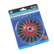 Bluespot 115mm (4.5") M14 Semi-flat Twist Knot Wire Wheel Brush -  45 m14 wire wheel 4pc circlip plier set wallet bluespot 19676 inch semi flat