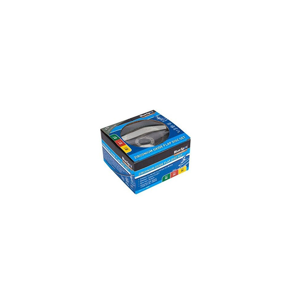 Bluespot 6 Pce 115Mm (4.5") Zirconium Oxide Flap Disc Set - 6 Zirconium Flap Disc Blue Spot Oxide 115Mm 40 60 80 Sanding Angle Grinder Tools Piece 5028734196894