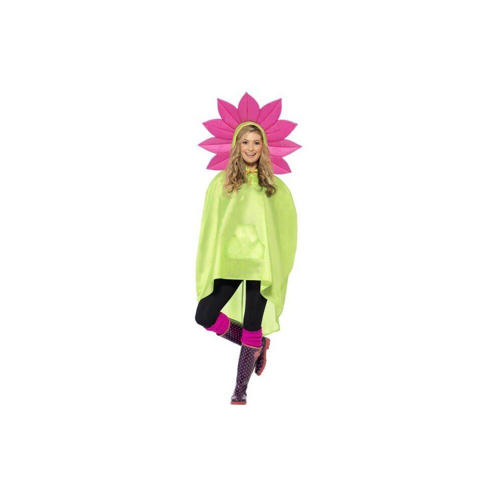 Adults Flower Party Poncho -  poncho party flower adult ladies festival smiffys fancy dress mens costume