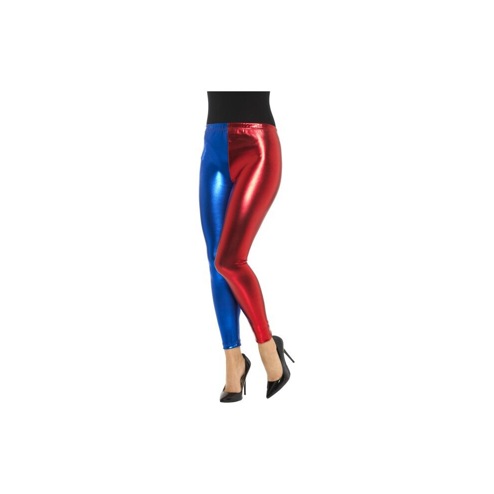 Smiffy's 48108l Metallic Harlequin Cosplay Legging (large) -  harlequin metallic leggings fancy dress ladies adult harley outfit cosplay women womens