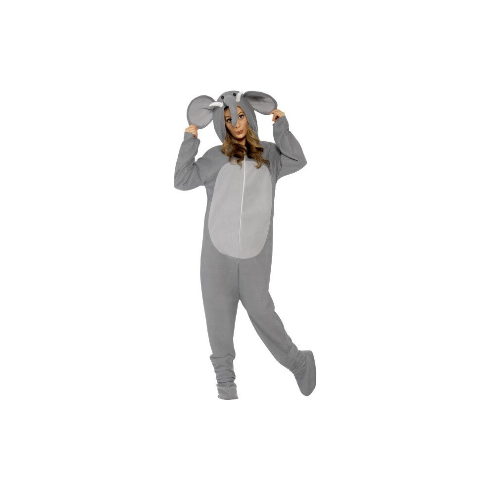 Smiffy's Adult Unisex Elephant Costume, All In One Jumpsuit, Size: M, Colour: - Elephant Costume Adult Unisex Fancy Dress Zoo Animal One Grey