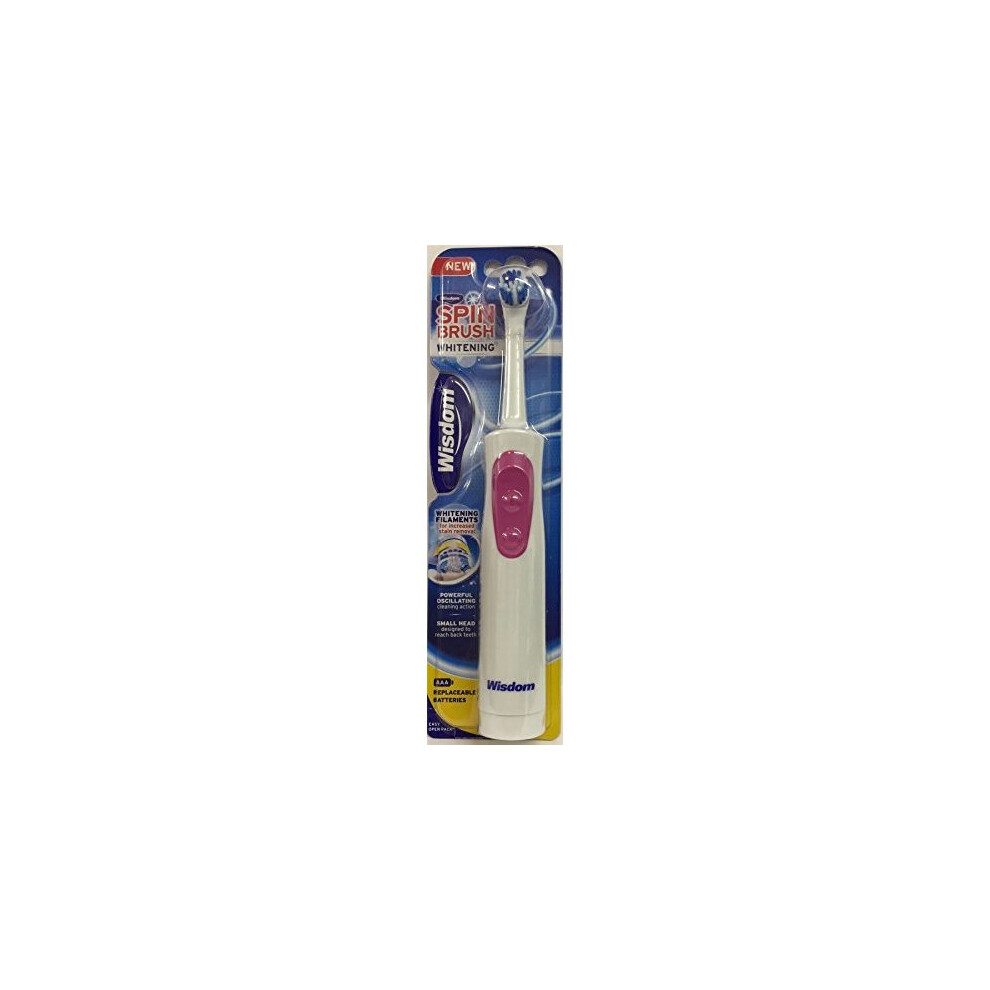 Wisdom Whitening Spin Adult Brush(d) -  wisdom spin brush whitening battery toothbrush adult electric