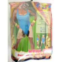Mens Lets Get Physical Work Out Costume - costume mens lets get physical work out smiffys bodysuit headband 80s fancy dress fun