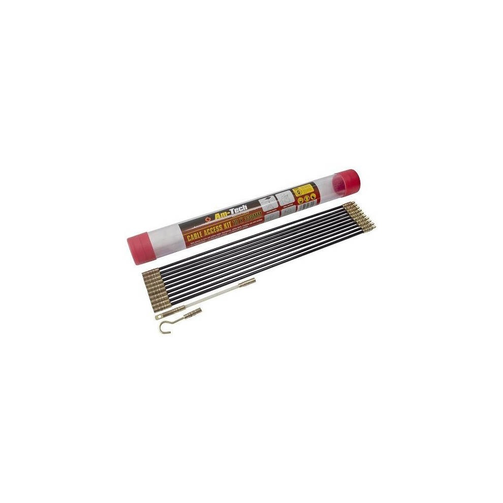 10Pc 330Mm Cable Access Kit - Kit Cable Access 10 330Mm Wire Rods Electricians Amtech X S4197 5032759030293