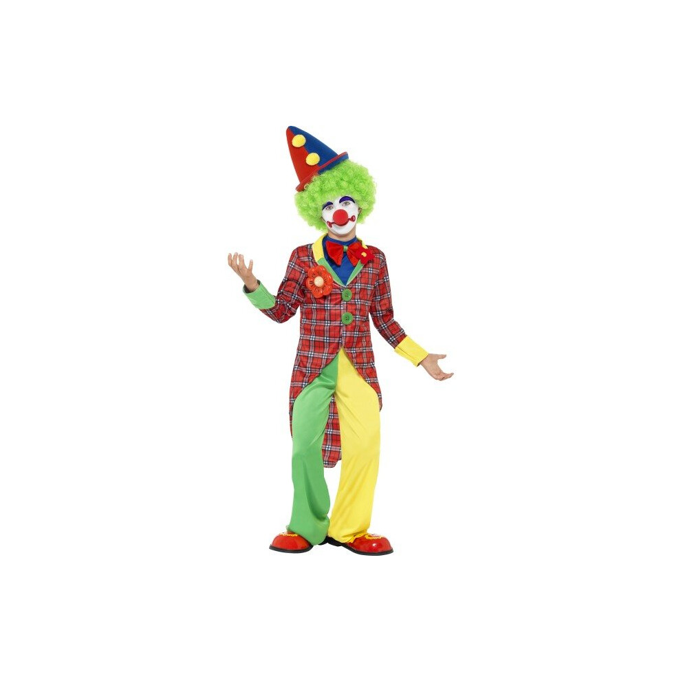 Smiffy's Children's Clown Costume, Jacket, Trousers, Mock Shirt & Bowtie, Ages -