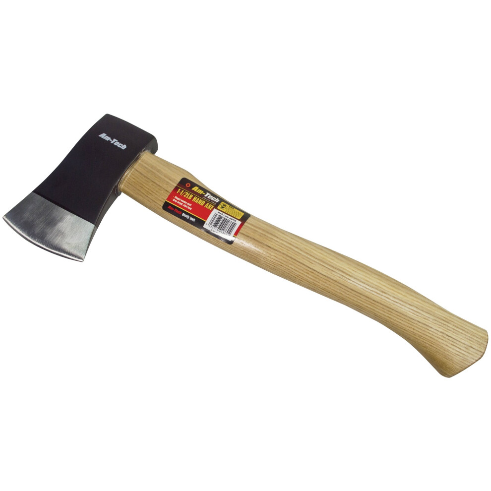 24oz Wooden Hand Axe -  am tech 24oz 15lb hand axe wooden shaft log chopper splitter firewood hatchet
