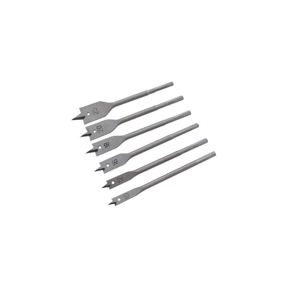 6pc Flat Wood Bit Set -  set wood flat bit 6pc f1400 amtech drill 25mm