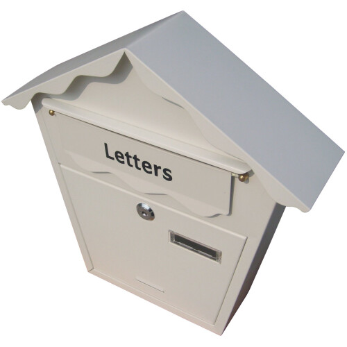 White Waterproof Post Box -  white post box amtech letterbox postbox secure indooroutdoor lockable garden mailbox 2