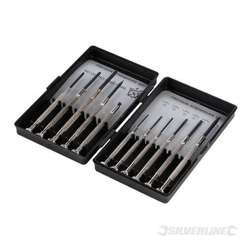 11 Piece Jewellers Screwdriver Set -  set jewellers screwdriver 11pce silverline 633602 precision mini glasses