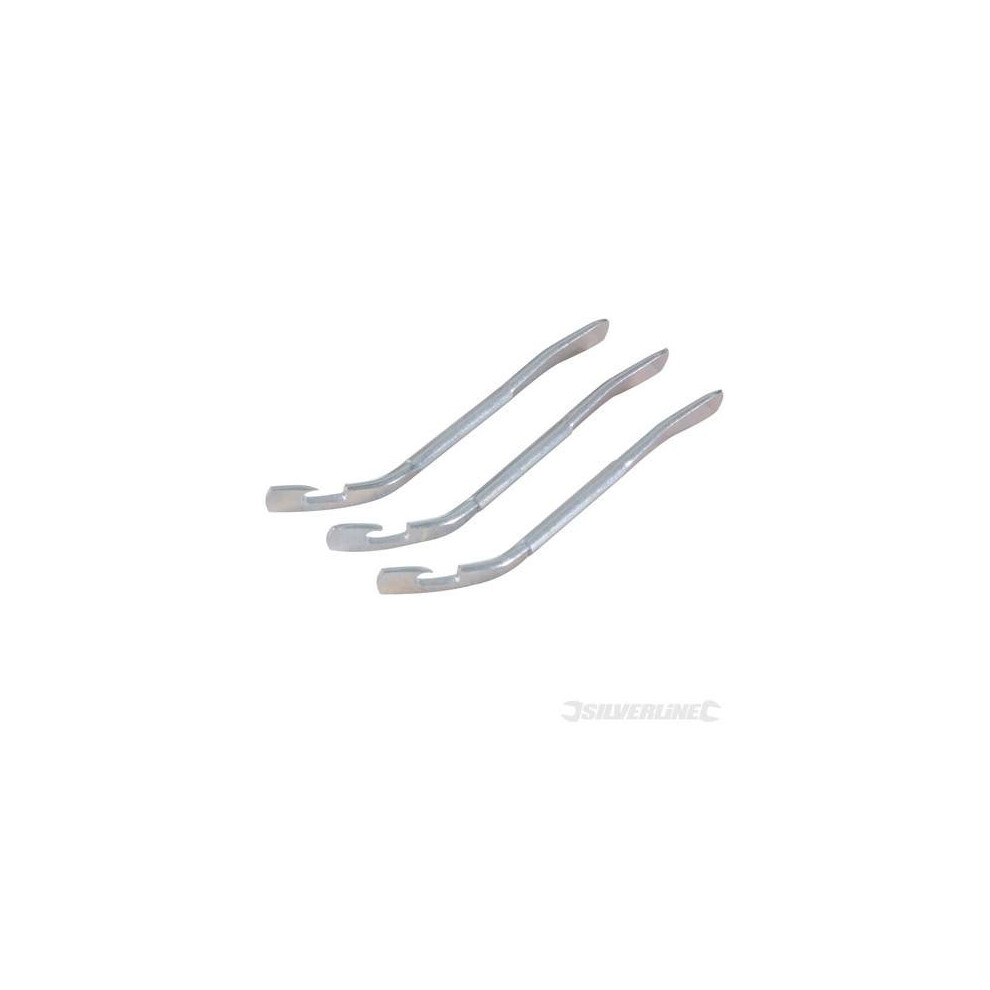 3 Piece 110mm Metal Tyre Lever Set - Silverline 3pce Bike 893867 Bicycle -  tyre lever metal set silverline 3pce 110mm bike 893867 bicycle