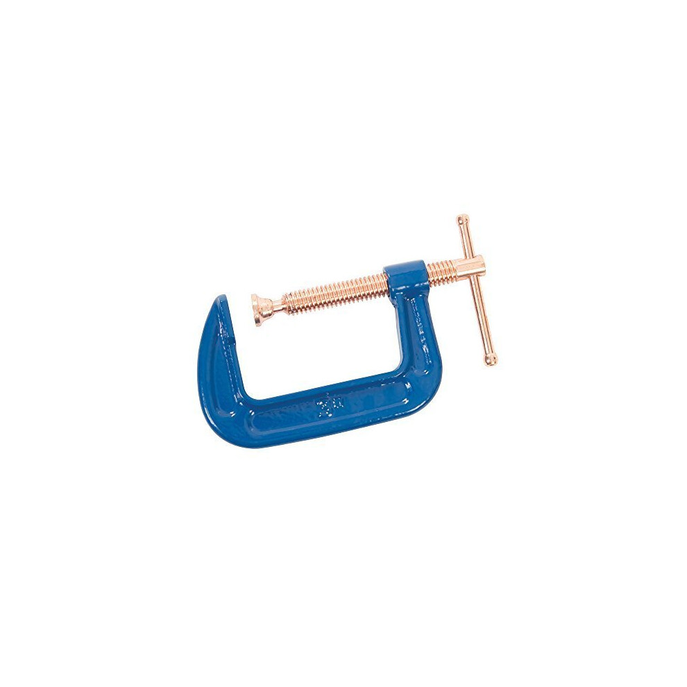 Silverline G-clamp 75mm -  silverline g clamp vc23 75mm steel welding gclamp heavy duty copper plated 4 frame vice