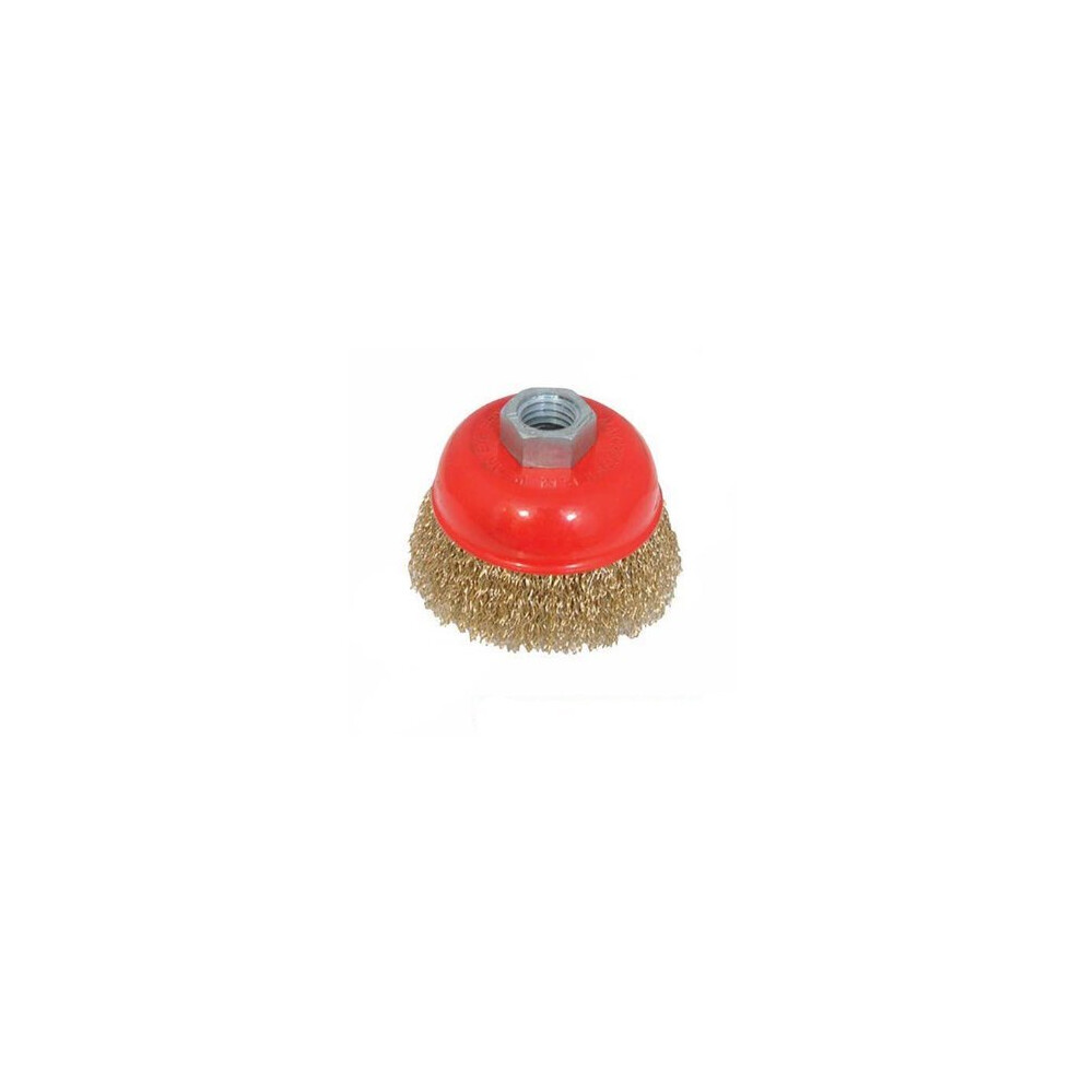 Silverline 75mm Angle Grinder Crimped Brass Wire Cup Brush