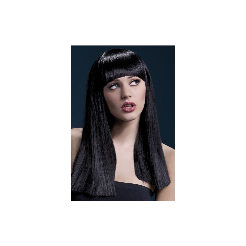 Smiffy's Fever Women's Alexia Wig, One Size, - Wig Fever Alexia Fancy Dress 19Inch48cm Womens Deluxe One Size Black