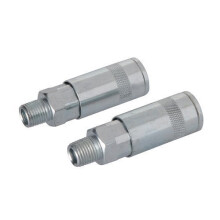 Silverline 1/4" Inch Male Air Line Quick Coupler (2 Pack)