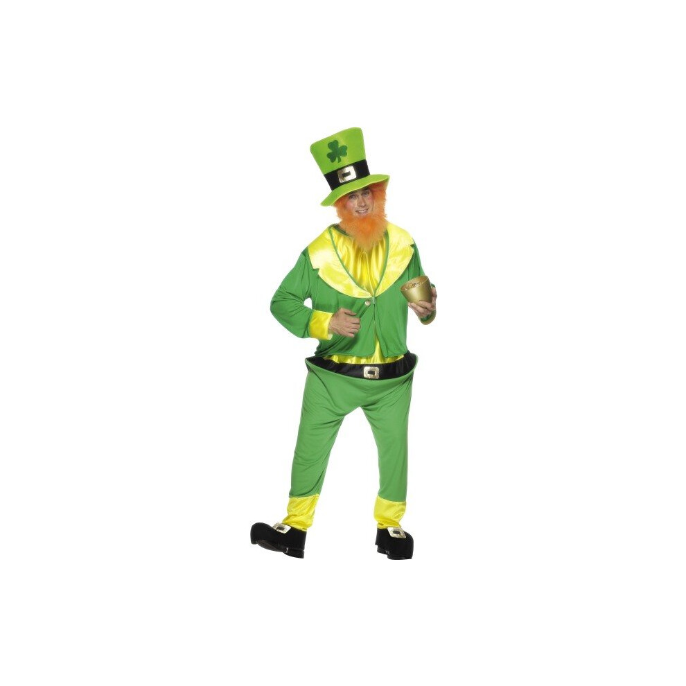 Adult's Leprechaun Costume -  leprechaun costume mens smiffys fancy dress patricks irish day hat green beard