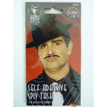 Black Spiv Tash, Black, Self Adhesive - black spiv tash fancy dress gangster moustache 1920s accessory mens