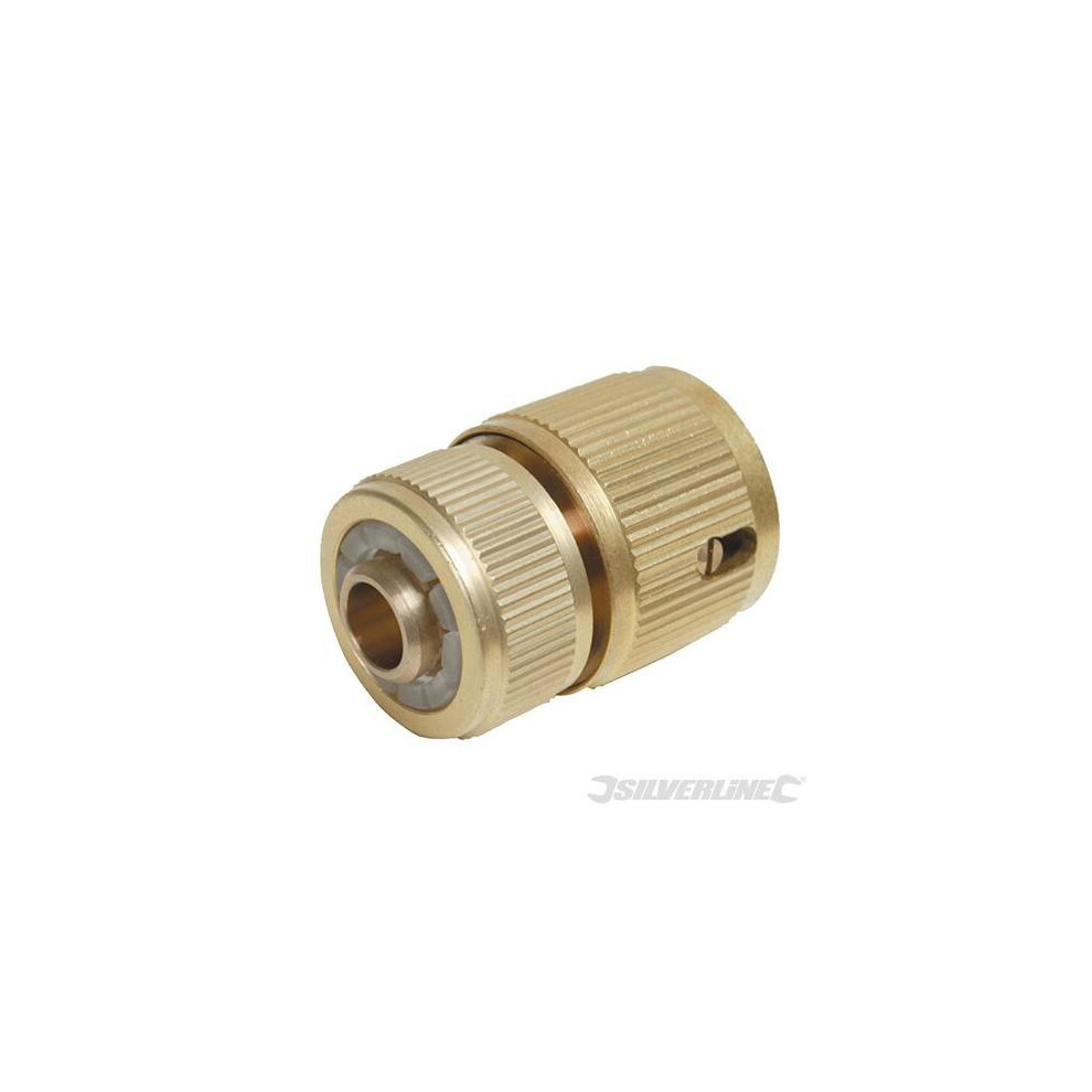 Silverline Quick Connector Auto Stop Brass 1/2" Female -  stop brass quick connector auto silverline 196506 female 12 12inch