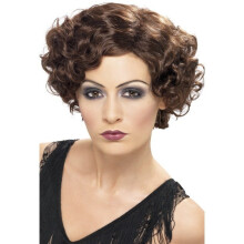 Smiffy's 20's Flirty Flapper Wig - Brown - wig flapper flirty fancy dress 20s 1920s brown ladies smiffys charleston curly