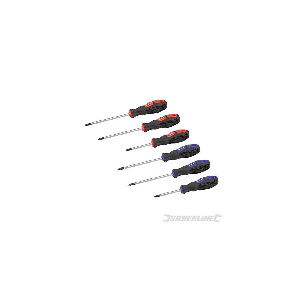 Silverline General Purpose Screwdriver Set 6pce 6pce -  screwdriver set general purpose 6pce slotted silverline phillips 244137 piece vanadium