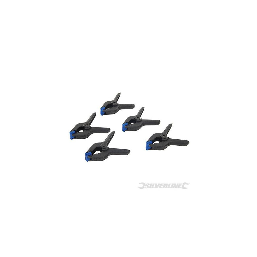 Silverline Spring Clamps 5pk 115mm Jaw -  spring clamps 115mm silverline 5pk 250143 jaw pack