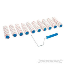 Silverline Roller Frame & 10 Sleeves 254mm - Decorating 271515 Paint Rollers - 10 roller frame silverline sleeves 254mm decorating 271515 paint
