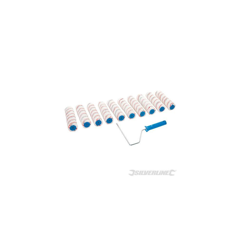 Silverline Roller Frame & 10 Sleeves 254mm - Decorating 271515 Paint Rollers -  10 roller frame silverline sleeves 254mm decorating 271515 paint