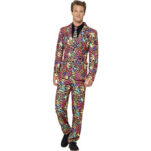 Smiffy's Men's Neon Suit, Stand Out Suit, Jacket, Trousers And Tie, Stand Out -