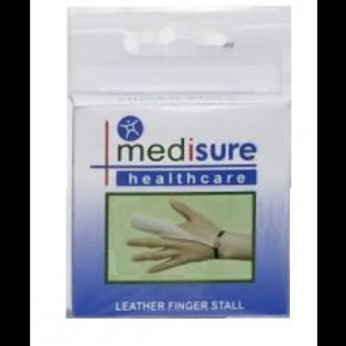 Extra Large Medisure Leather Finger Stall -  leather finger stall soft dressing protector non sweating medisure cover bandage extra large