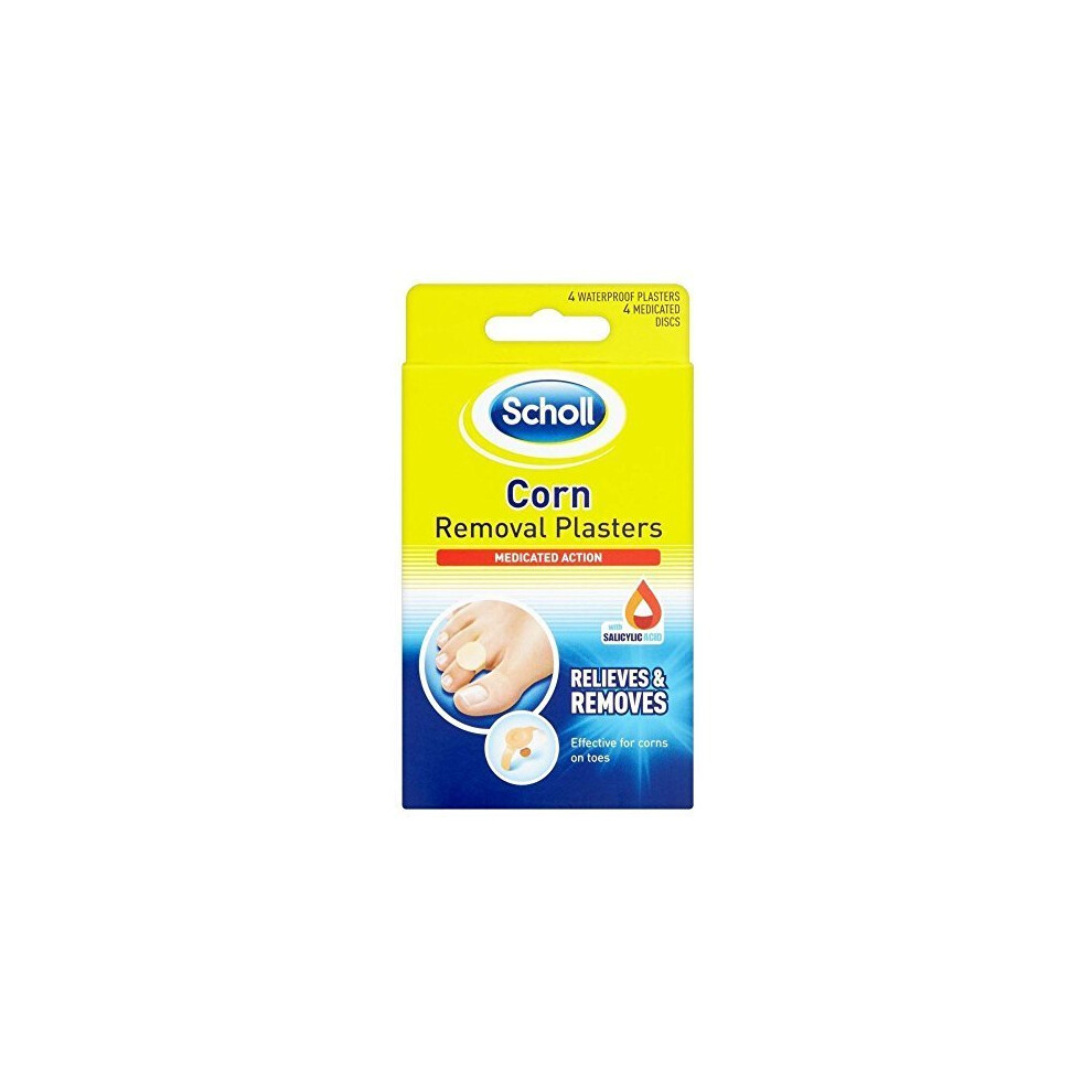 Scholl Corn Removal Plasters Washproof - Plasters Corn Removal 4 Waterproof Medicated Discs