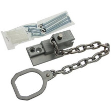 Security Door Chain with Locking Ring - Award-Winning, Die-Cast Zinc, No-Drill Install, Easy Wall-Mounted Keep, T1985