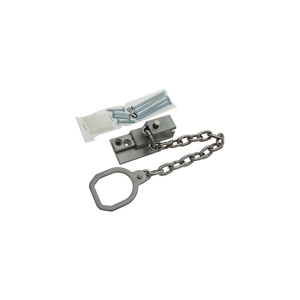 Security Door Chain with Locking Ring - Award-Winning, Die-Cast Zinc, No-Drill Install, Easy Wall-Mounted Keep, T1985