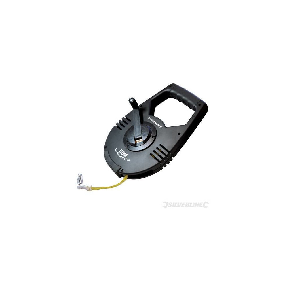 100m Silverline Geared Surveyors Tape -  tape geared surveyors silverline 100m 250220 measure measuring