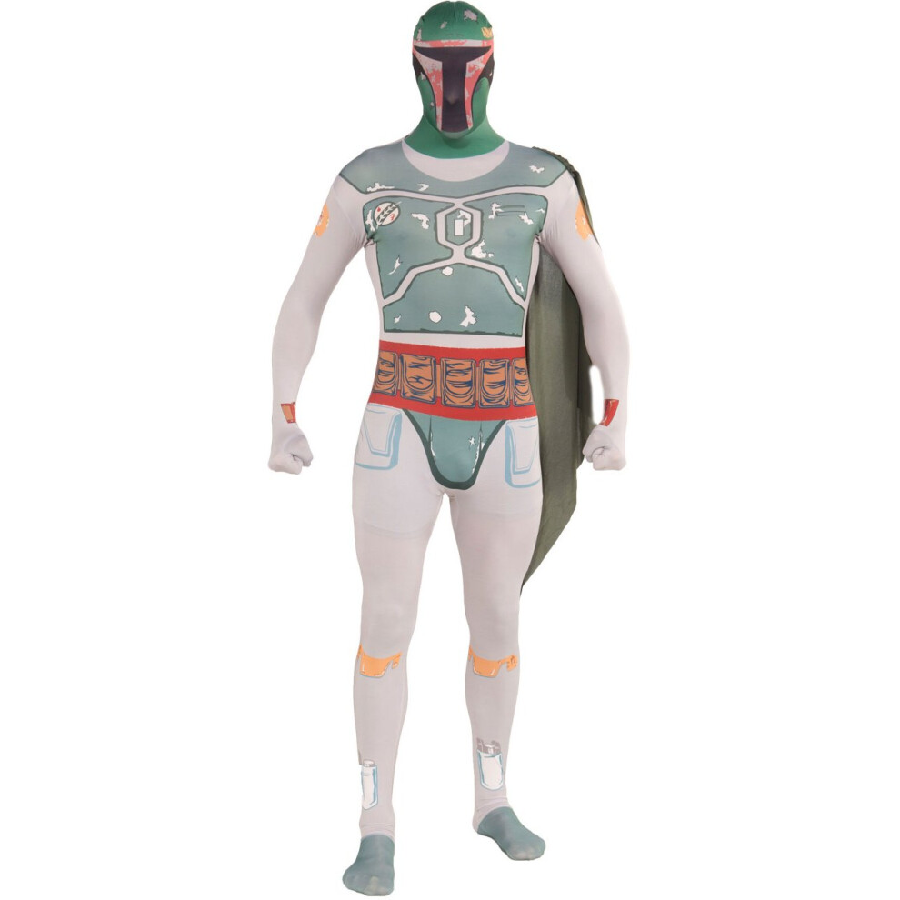 Extra Large Men's Boba Fett Star Wars 2nd Skin Costume -  star wars 2nd skin fancy dress costume adult mens bodysuit outfit boba fett halloween