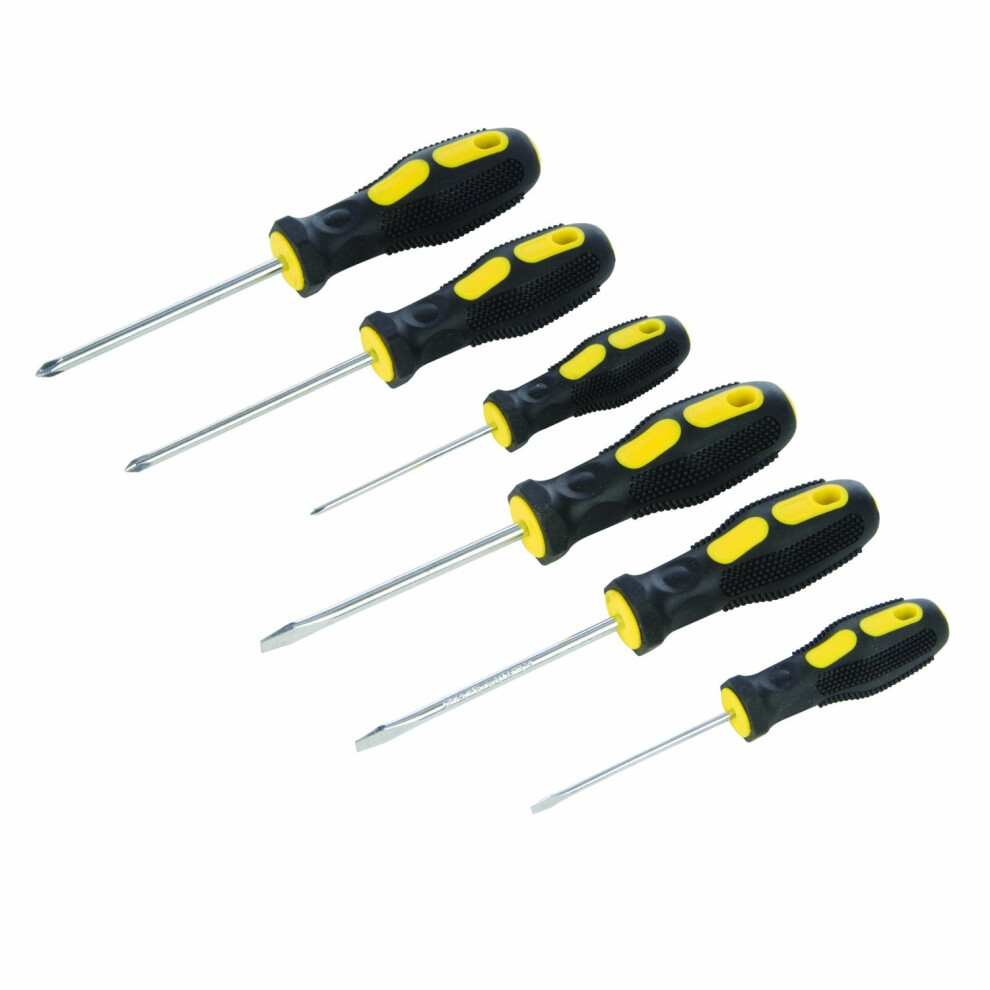 6 Piece Silverline Assorted Screwdriver Set - 546524 General Purpose 6pce -  screwdriver set silverline 546524 general purpose 6pce assorted phillips