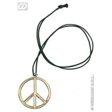Hippy Necklace Accessory - metal hippie 60s 70s medallion fancy dress peace sign necklace costume prop jewellery accessory medaillon 1970s jewelry