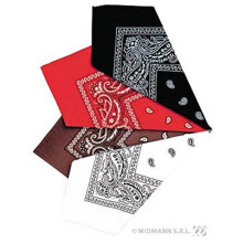 Bandana 55cm 4 Colours Bandana Hats Caps & Headwear For Fancy Dress Costumes -  western cowboy bandana paisley red black brown white neck tie hat