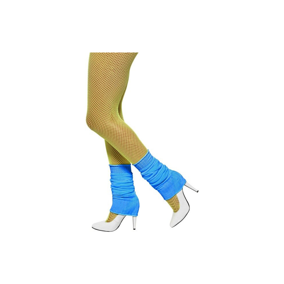 Neon Blue Leg Warmers -  neon blue legwarmers fancy dress smiffys 80s ladies